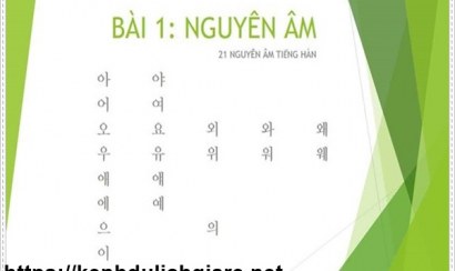 Học tiếng Hàn nguyên âm mau thuộc