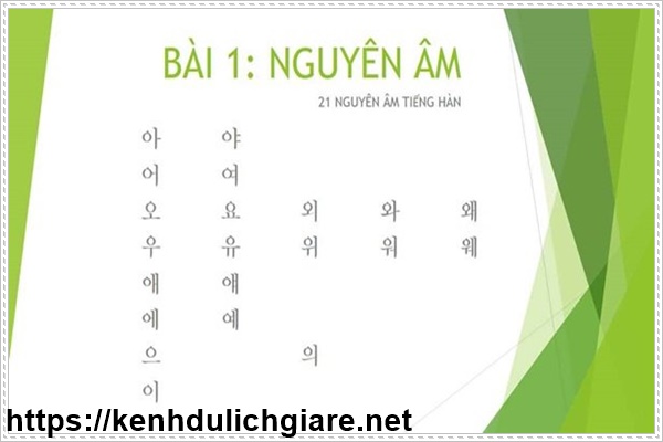 C&aacute;c nguy&ecirc;n &acirc;m trong tiếng H&agrave;n