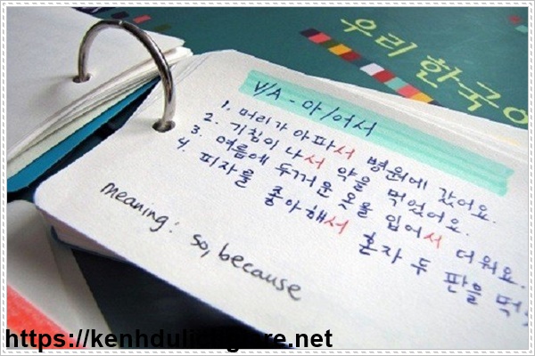 Học tiếng Hàn ngữ pháp bằng flashcards